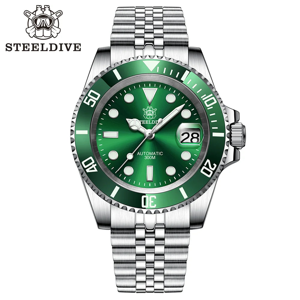STEELDIVE SD1953 Water Ghost Ceramic Bezel Sapphire Mirror Swiss Luminous NH35 Movement Dive 30Bar Waterproof Mechanical Watch