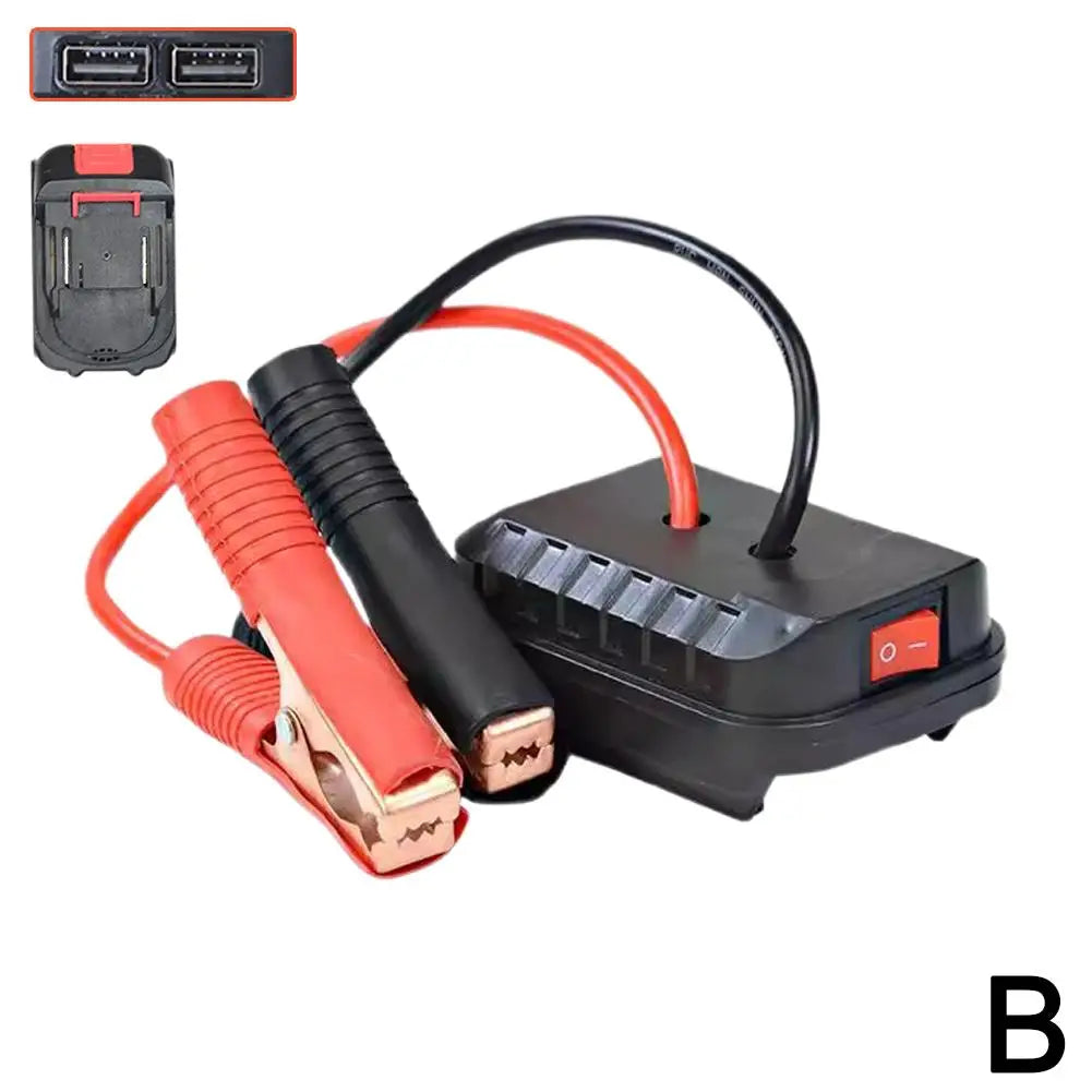 Car Lithium Battery Converter Charger Clip Auto Igniter Jump Starter For Makita Booster Cable Adapter Emergency Power DIY Tools