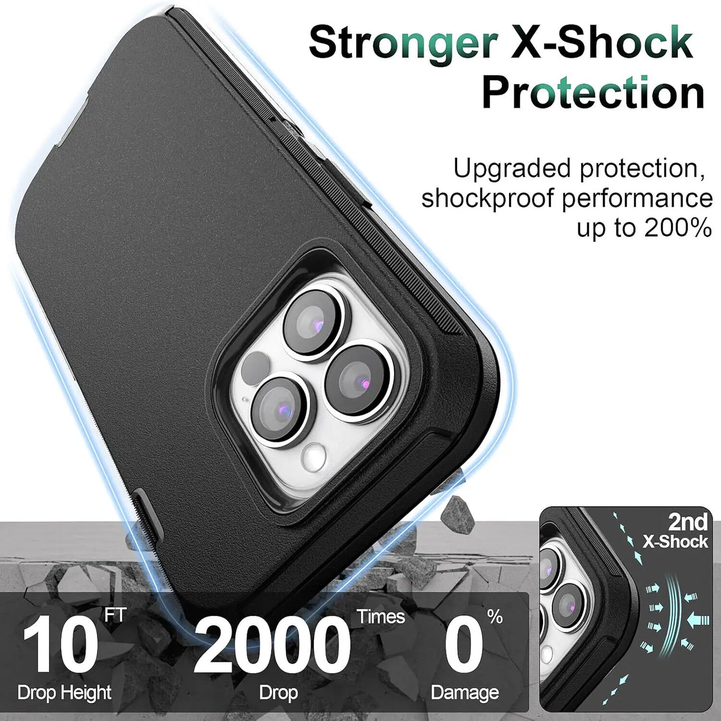 For iPhone 17 Air 16e 15 Pro 14 Plus 13 Pro Max 12 11 XR Phone Case Heavy Duty Defend Hybrid Rugged Shockproof Armor Hard Cover