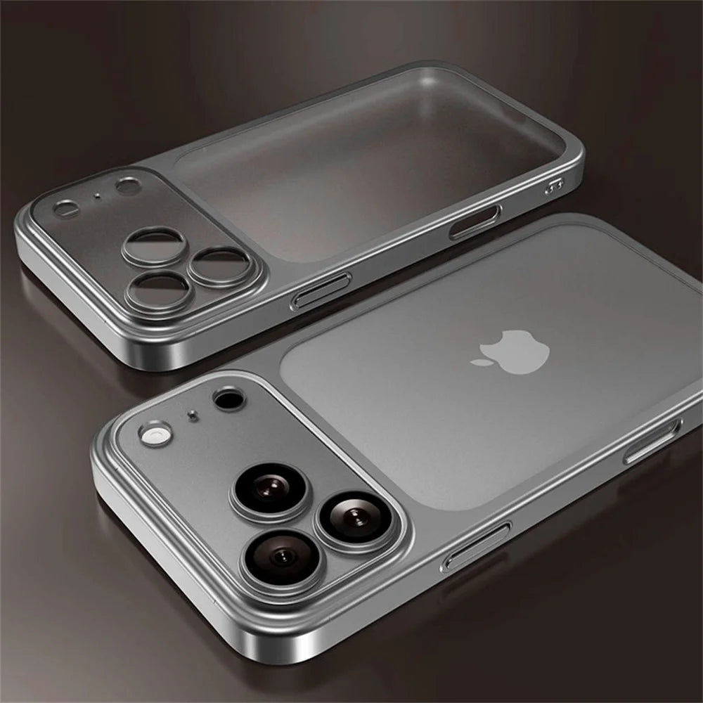 Luxury Original Matte Clear Frosted Phone Case For iPhone 17 16 15 14 13 12 11 Pro Max Air Lens Protection Shockproof Back Cover
