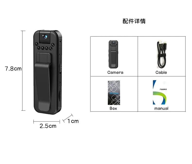 Mini Camera Portable Digital Video Recorder BodyCam Infrared Night Vision Police Camcorder