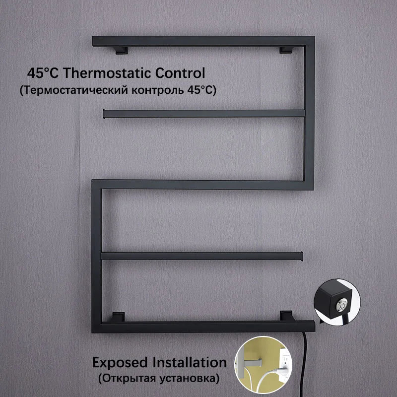 Electric Towel Rack.Bathroom Electric Heated Towel Rail.Smart Towel Warmer.Creative Bath Towel Radiator.Hidden Wire