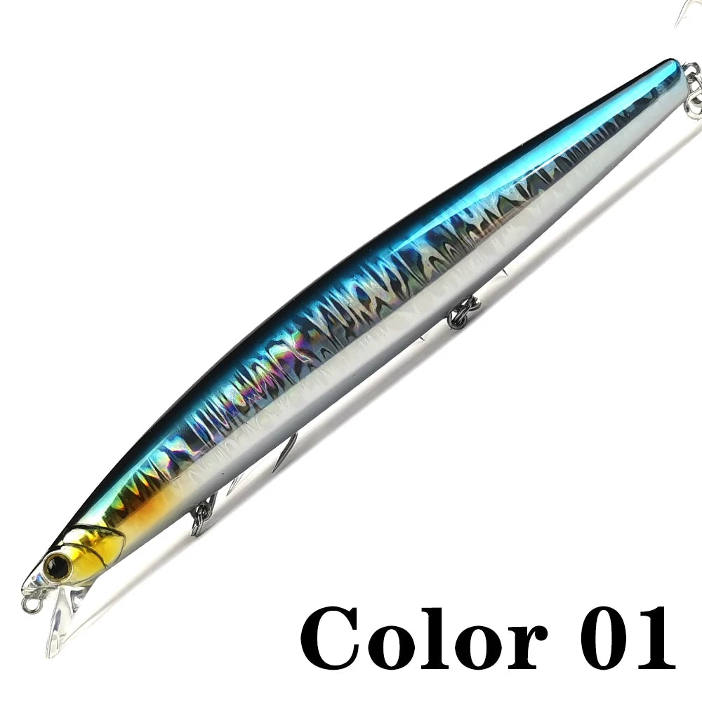 32.5g 163F Sea Floating Minnow Fishing Lure 163mm Tungsten Weight Saltwater Hard Baits For Pike Sea Artificial Bait Tackle