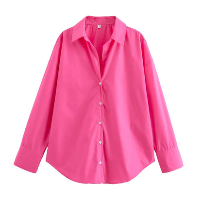 2025 autumn new women's clothing style fashionable casual versatile loose basic poplin shirt - Japan 4 All