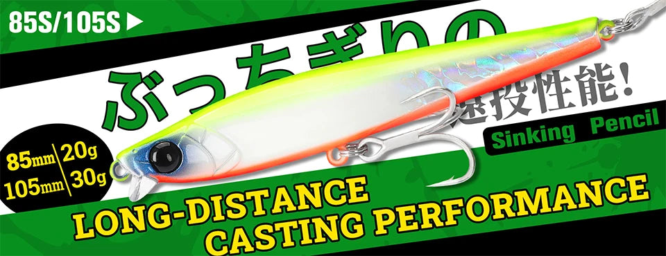 Floating Minnow 120mm 19g Long Casting Sea Fishing Lure STINGER  Center Of Gravity Hard Baits