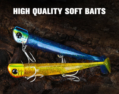 Soft Worm 110mm 35g Ultra Long Casting Fishing Lure For Seabass Flounder Sea Fishing Soft Bait With Jig Hooks