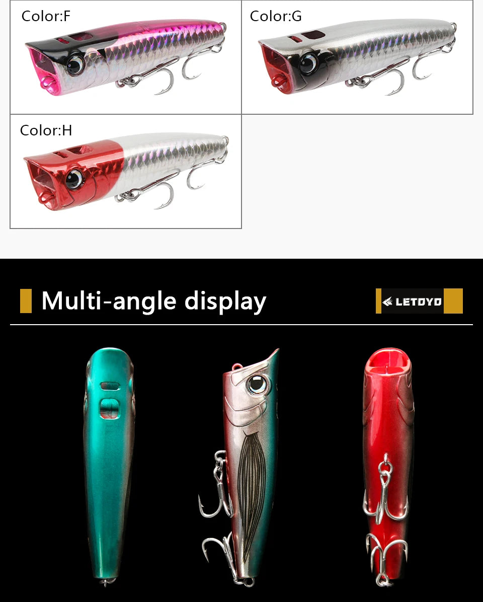 Popper 8.5-30g floating Rock pop Artificial Hard Baits for Bass Perch Pike Fishing Lure