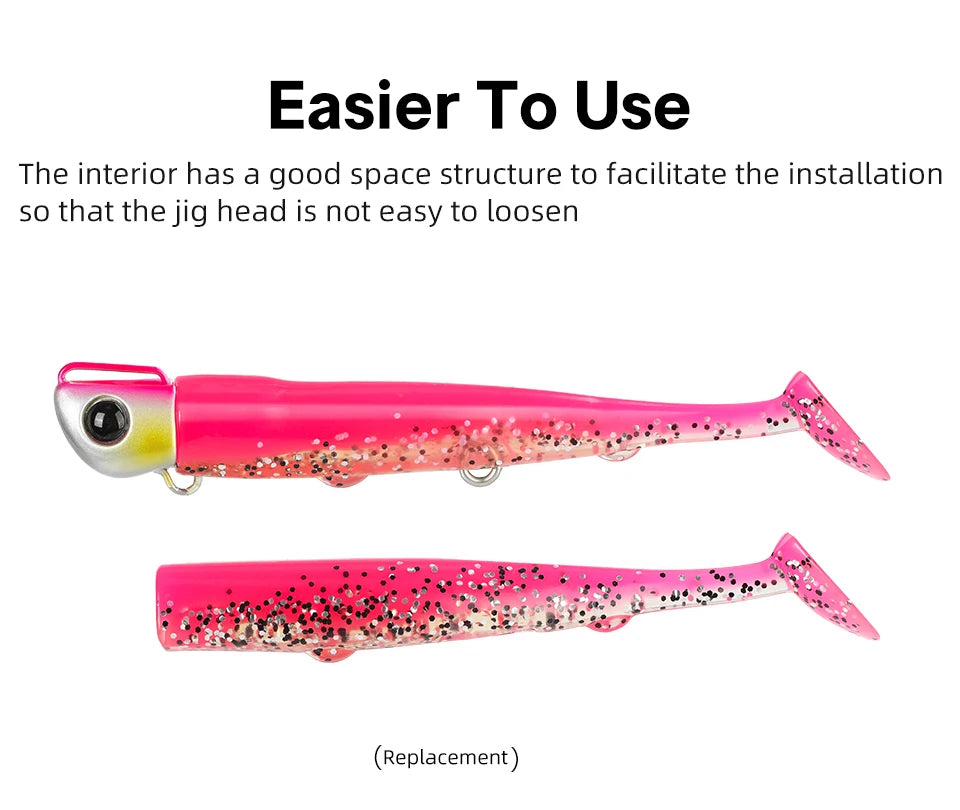 Soft Worm 110mm 35g Ultra Long Casting Fishing Lure For Seabass Flounder Sea Fishing Soft Bait With Jig Hooks