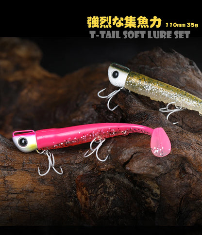Soft Worm 110mm 35g Ultra Long Casting Fishing Lure For Seabass Flounder Sea Fishing Soft Bait With Jig Hooks