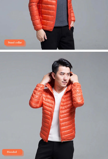 Plus Size Men Puffer Jacket Spring Winter Ultra Lightweight Packable Down Jacket Water Wind-Resistant Breathable Coat