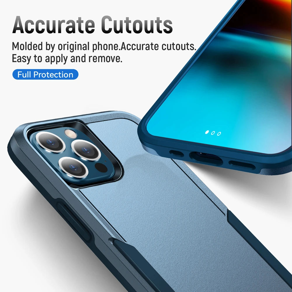 Heavy Duty Hybrid Armor Phone Case For iPhone 17 Air 16 15 13 11 14 Plus 12 Pro MAX Drop Protection Shockproof Hard Cover