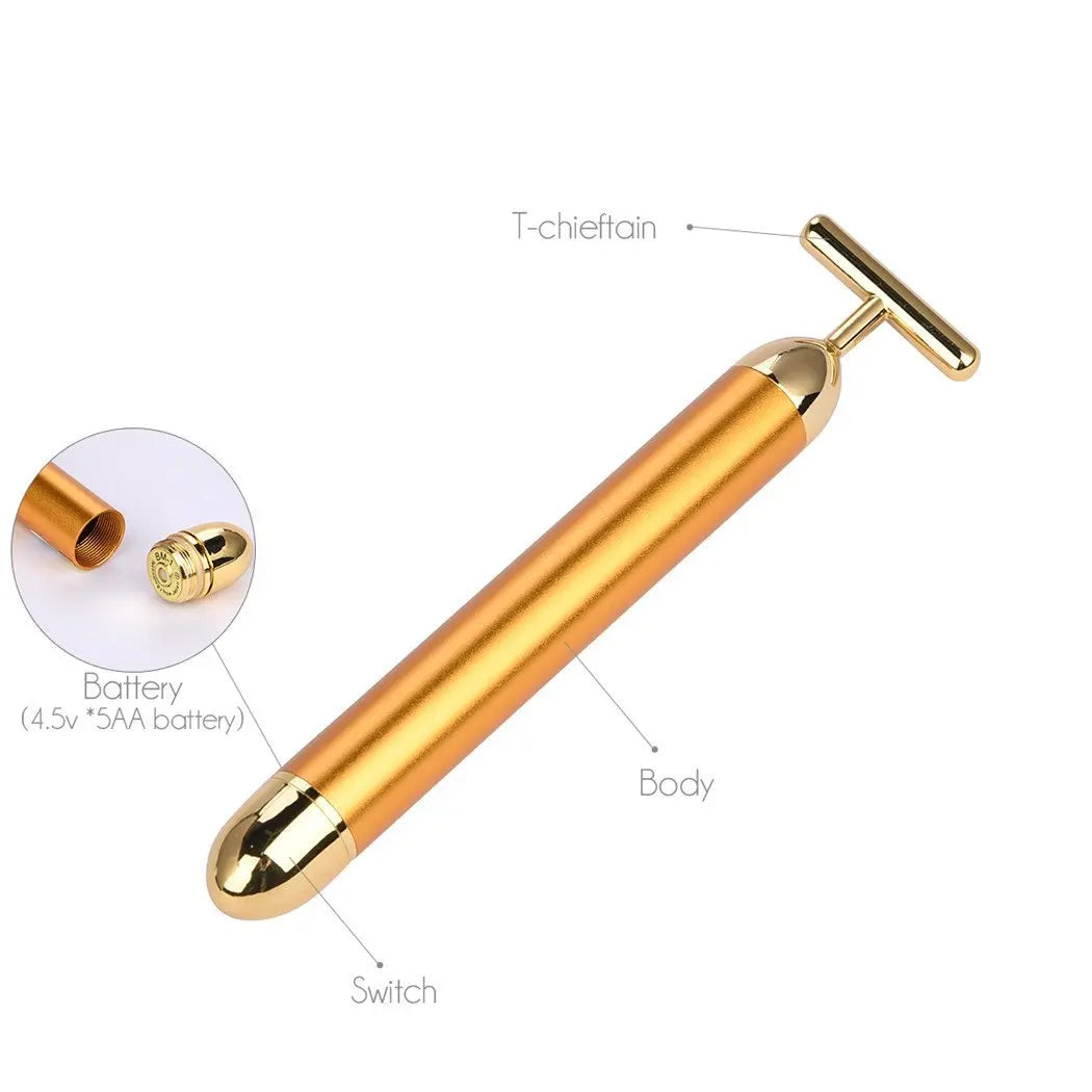 7 Days 24K Gold Roller for Glowing Skin Stainless Steel Korean Beauty Expert Approved for Tightening & Radiance
