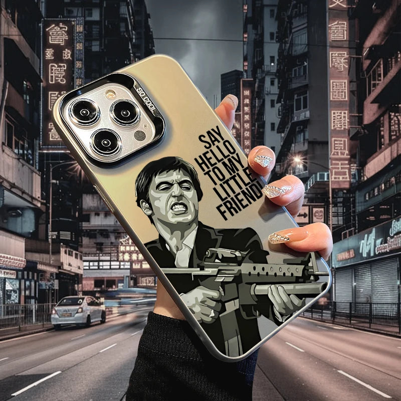 For iPhone 17 Air Gun Men Phone Case for iPhone 15 14 13 Pro 12 16 Pro Xs X XR Max Laser TPU+PC Cases Soft Back Cover-S644P2