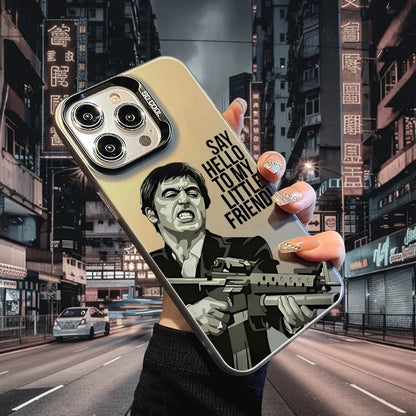 For iPhone 17 Air Gun Men Phone Case for iPhone 15 14 13 Pro 12 16 Pro Xs X XR Max Laser TPU+PC Cases Soft Back Cover-S644P2