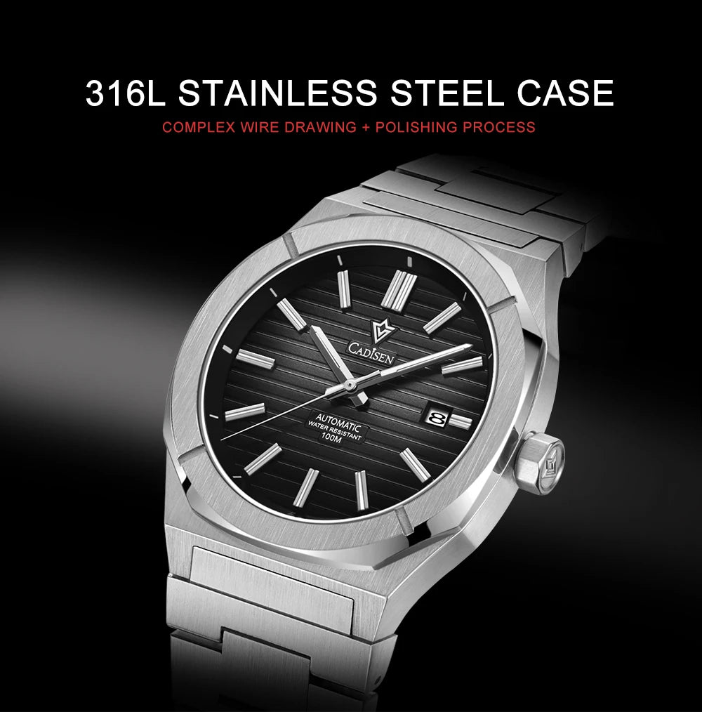 CADISEN Diver Watch Retro Luxury Sapphire MIYOTA 8215 German Designer Men Automatic Mechanical Watches 10Bar Waterproof Luminous