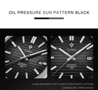 CADISEN Diver Watch Retro Luxury Sapphire MIYOTA 8215 German Designer Men Automatic Mechanical Watches 10Bar Waterproof Luminous