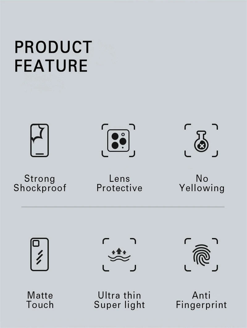 Luxury Matte Transparent Phone Case For iPhone 17 Air 16 E 15 14 13 12 11 Pro Max Plus Mini Silicone Clear Hard PC Back Cover