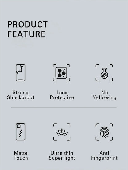 Luxury Matte Transparent Phone Case For iPhone 17 Air 16 E 15 14 13 12 11 Pro Max Plus Mini Silicone Clear Hard PC Back Cover