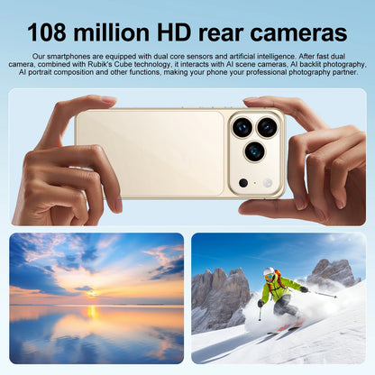 17 Pro Max Ultra 7.3 Inch Unlocked Mobile Phones Dual Sim 8GB+256GB Global Version Smart Phone Android Smartphones