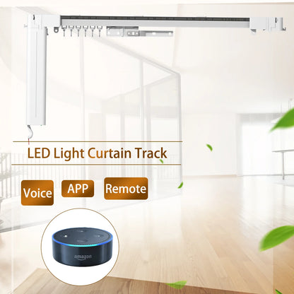 LED Lights Curtain Track 50000H Lifespan 3-Year Warranty Electronic/Digital Silent Motor