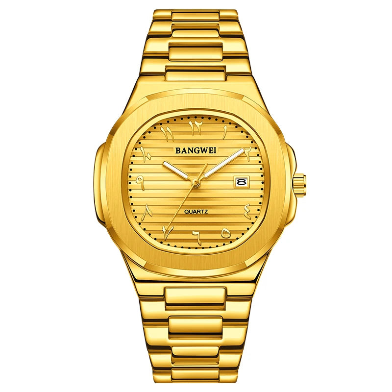 LIGE BW8821 Wholesale Black Arabic Dial Waterproof Men Wristwatch Stainless Steel Calendar Quartz Luminous Watch for Man Relojes