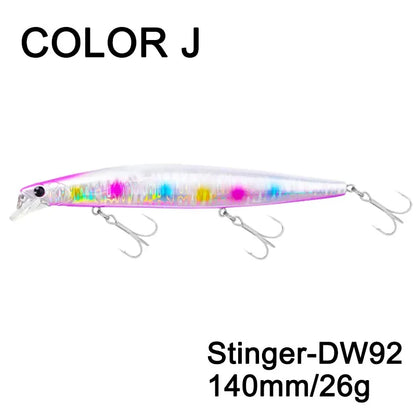 Sinking Minnow Fishing Baits140mm Saltwater Lures Pike Big Game Sea Fishing Tackle Stinger Hard Wobbler