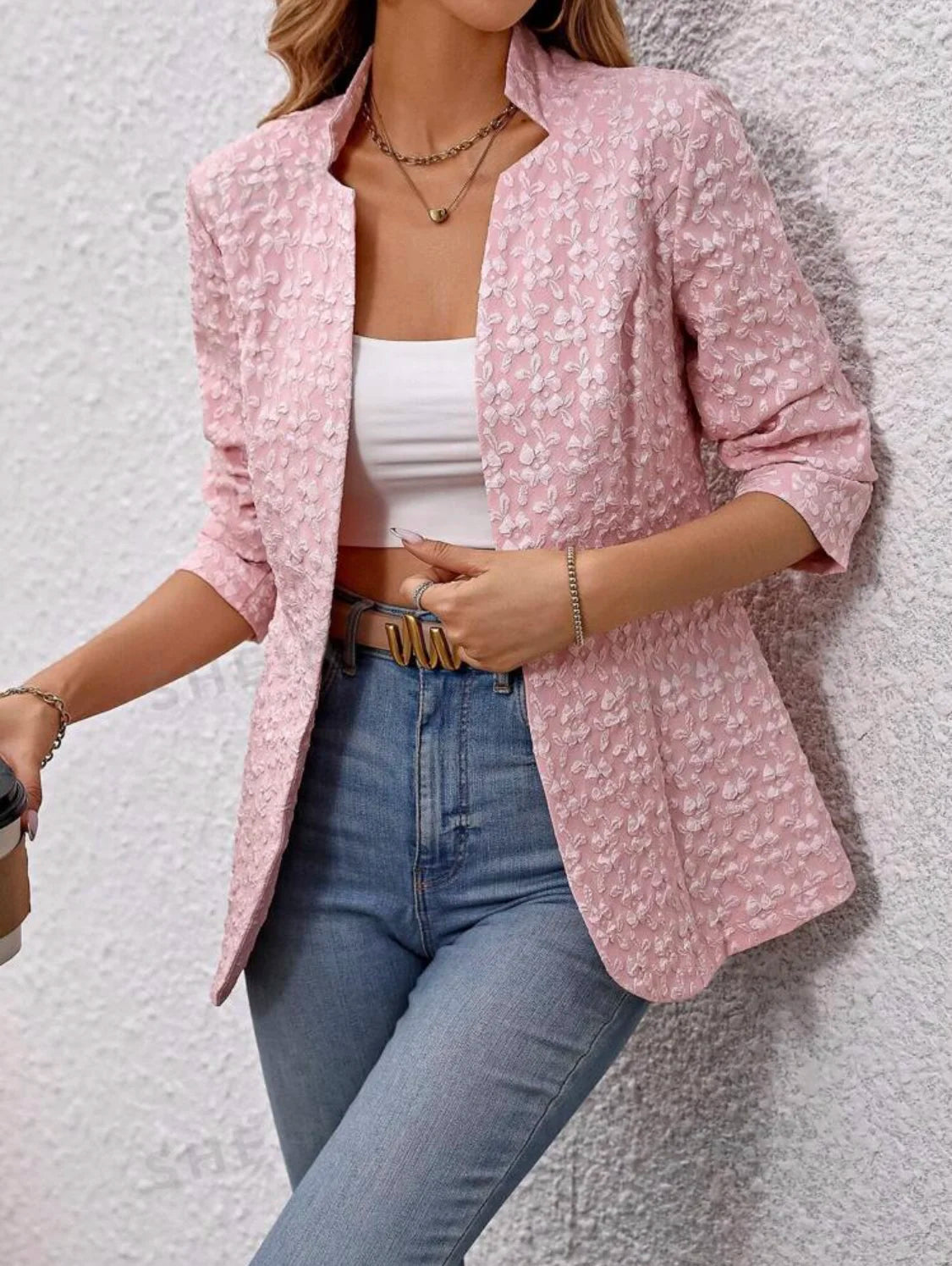 Woven Polyester Jacquard for Making Women Jacket Blazer Jumpsuit for Daily Casual Wear & Formal Wear & Vacation Holiday Wear