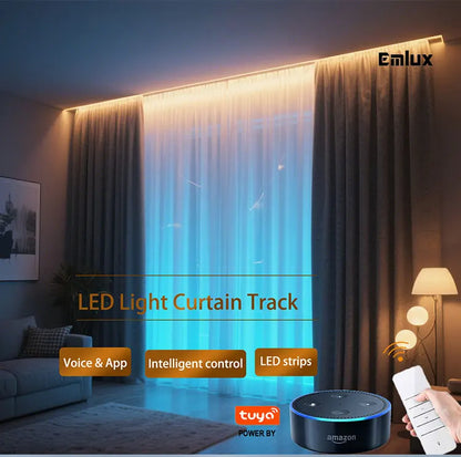 LED Lights Curtain Track 50000H Lifespan 3-Year Warranty Electronic/Digital Silent Motor