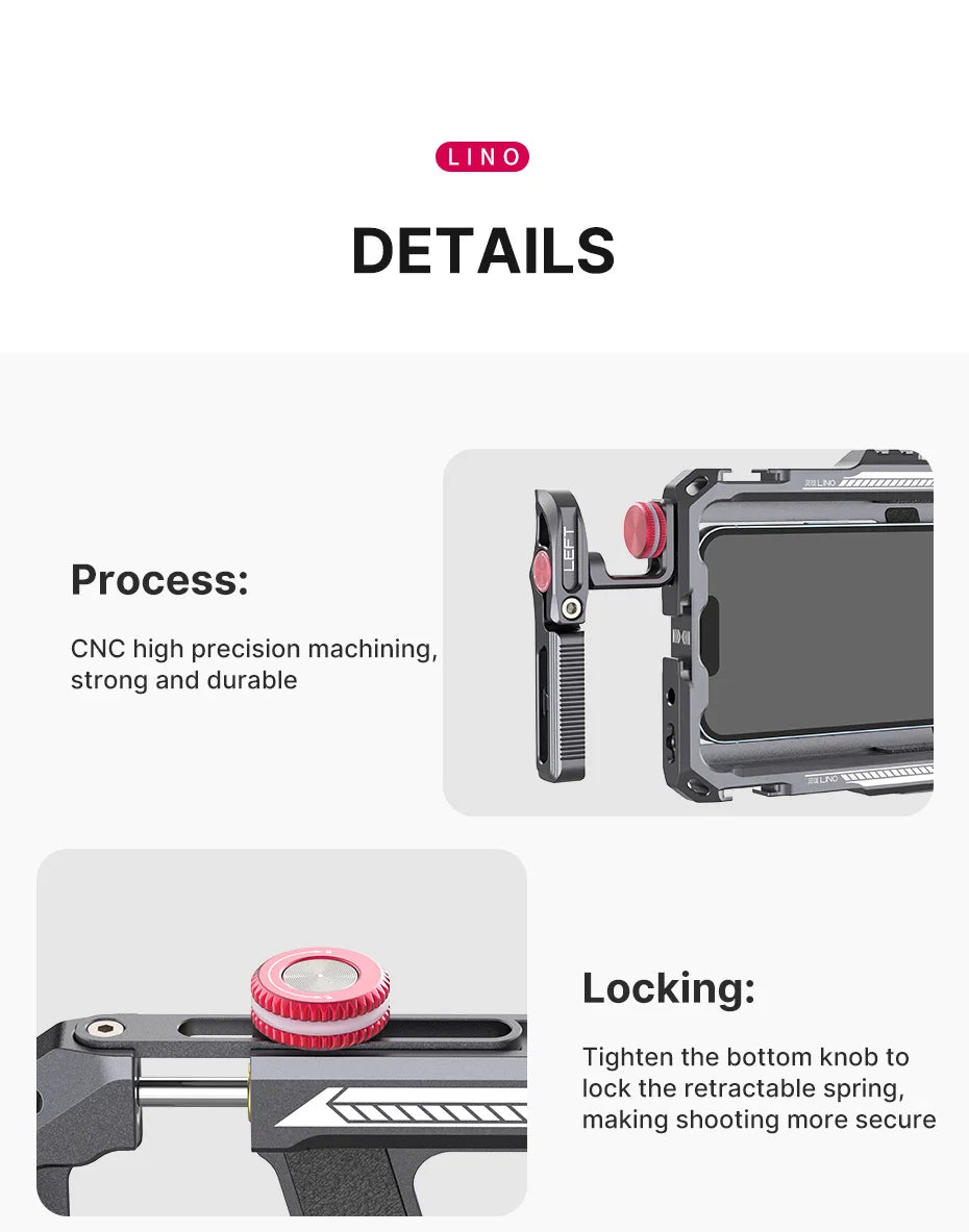 Phone Case Video Vlog Rig Handle For 5.4'' to 6.7'' iPhone X 11 12 13 14 Pro Max Android Phone Photography
