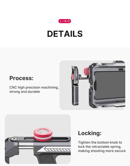 Phone Case Video Vlog Rig Handle For 5.4'' to 6.7'' iPhone X 11 12 13 14 Pro Max Android Phone Photography