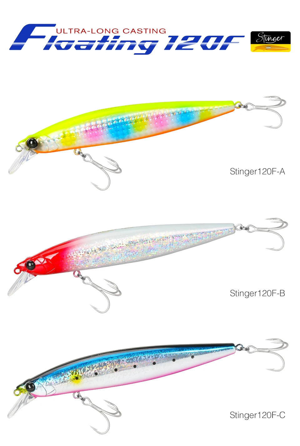 120F Ultra-long Casting Floating Saltwater Minnow 120mm 19g  Weight Artificial Bait