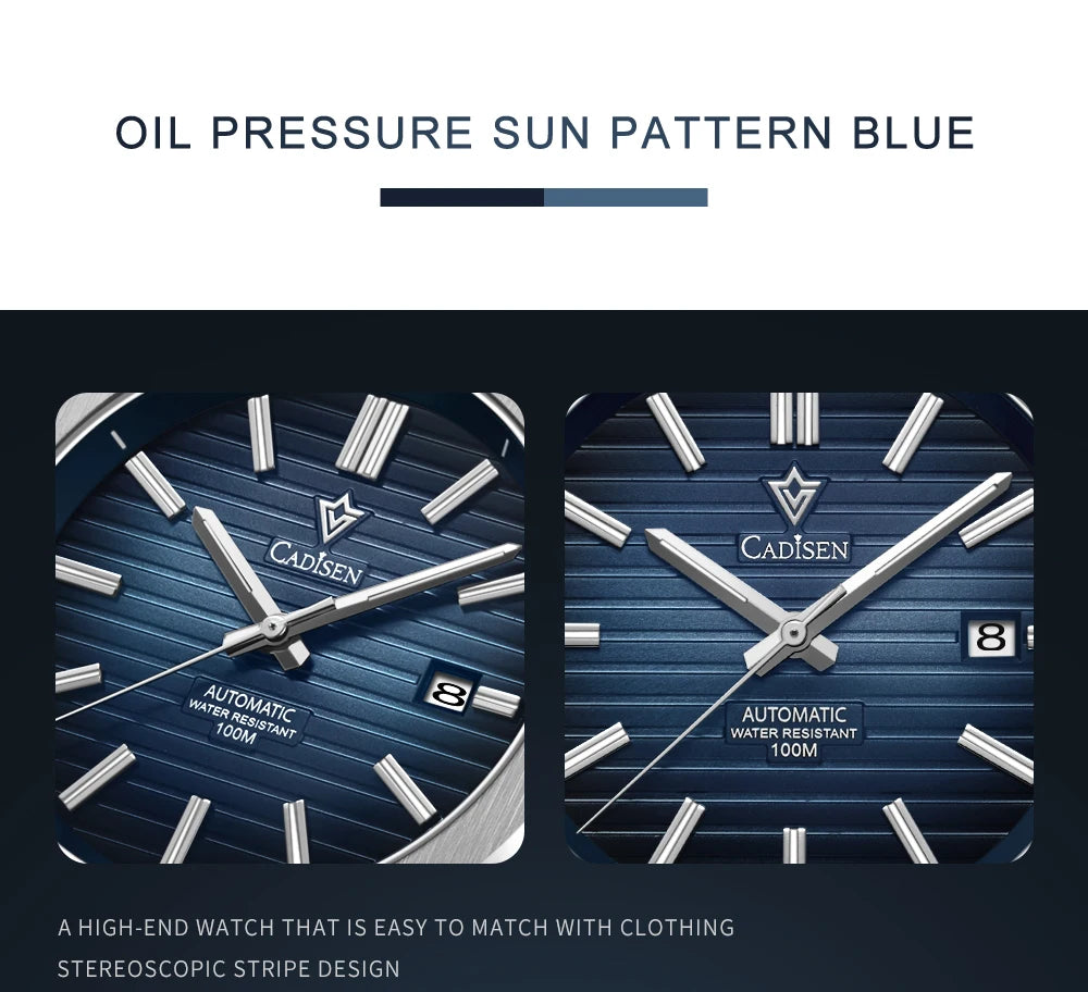 CADISEN Diver Watch Retro Luxury Sapphire MIYOTA 8215 German Designer Men Automatic Mechanical Watches 10Bar Waterproof Luminous