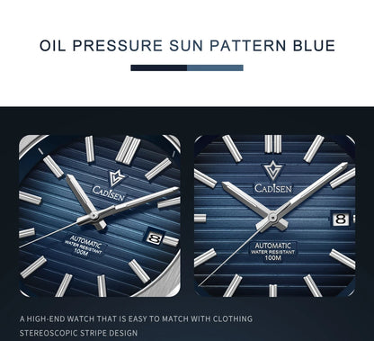 CADISEN Diver Watch Retro Luxury Sapphire MIYOTA 8215 German Designer Men Automatic Mechanical Watches 10Bar Waterproof Luminous