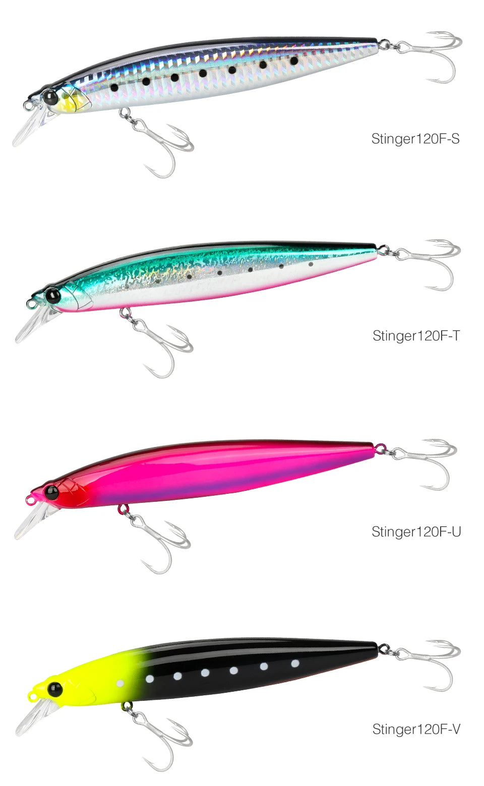 Floating Minnow 120mm 19g Long Casting Sea Fishing Lure STINGER  Center Of Gravity Hard Baits