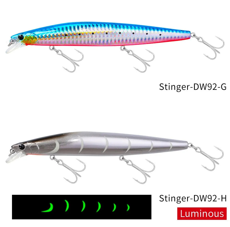 Sinking Minnow Fishing Baits140mm Saltwater Lures Pike Big Game Sea Fishing Tackle Stinger Hard Wobbler