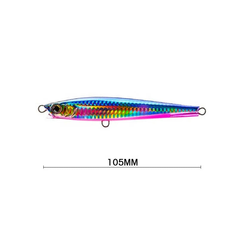 Long Cast Seabass 105mm 30g Minnow Bait Vivid Swim Hard Bait Sinking Minnow Lure