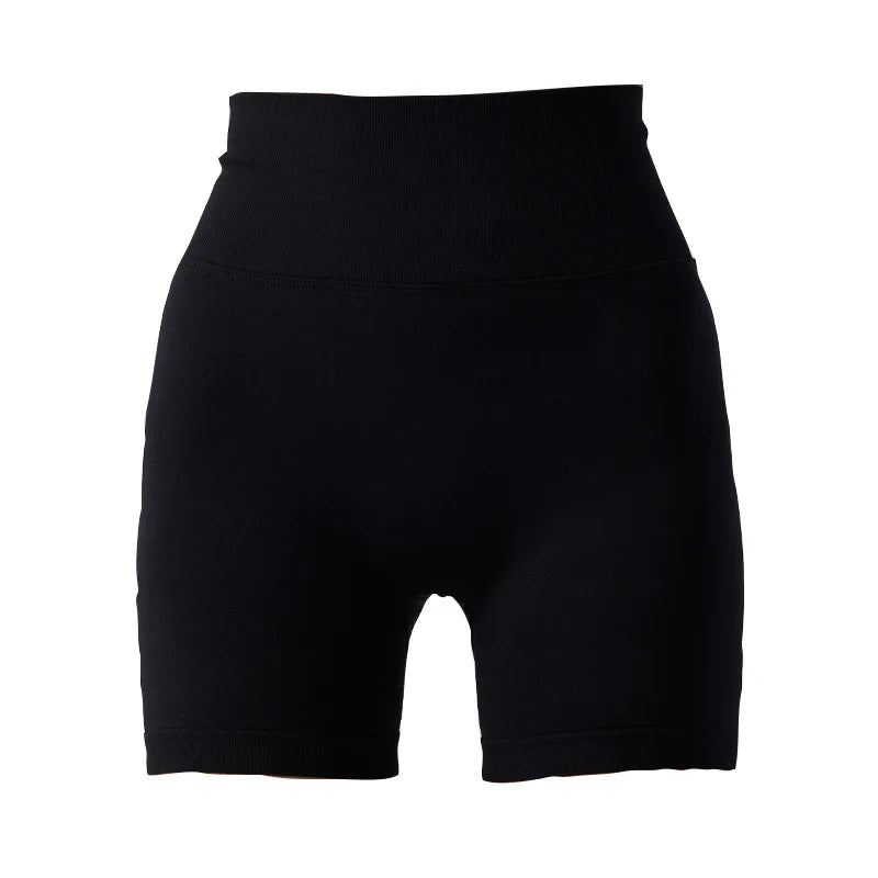 Women's High-Waisted Athletic Leggings Yoga Biker Shorts Scrunch Butt Elastic Waist Closure Solid Pattern Workout Gym Shorts