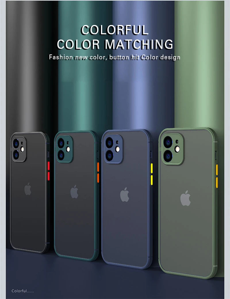 Luxury Matte Transparent Phone Case For iPhone 17 Air 16 E 15 14 13 12 11 Pro Max Plus Mini Silicone Clear Hard PC Back Cover