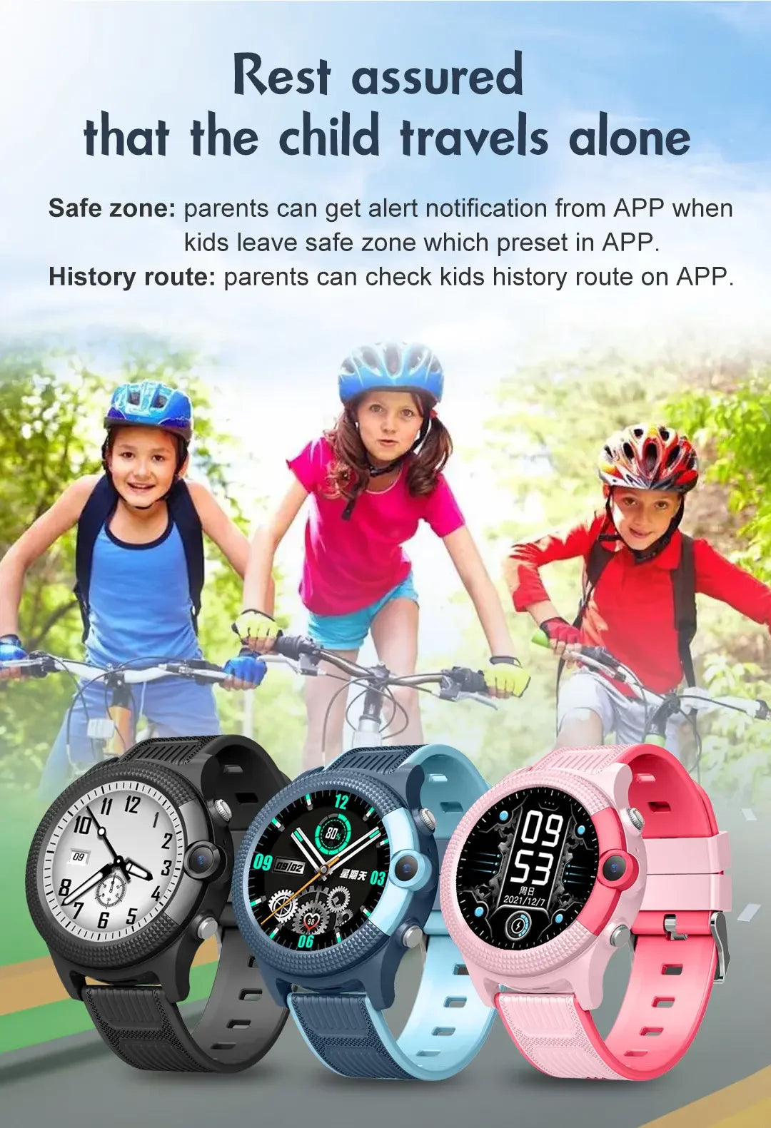Child Smart Watch GPS SOS Call LBS WiFi Location Video Call Fashion Designs-IP67 Compass Calendar-Smartwatch for Kids4G