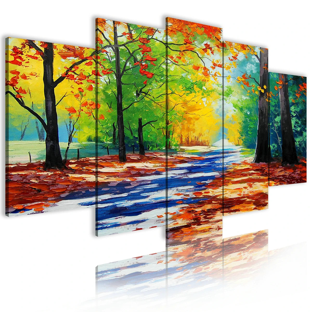 Painting Oil Wall Picture Canvas Print Forest Custom 5 Panel Natural Scenery Chinese Decoration Home Art
