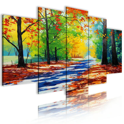 Painting Oil Wall Picture Canvas Print Forest Custom 5 Panel Natural Scenery Chinese Decoration Home Art