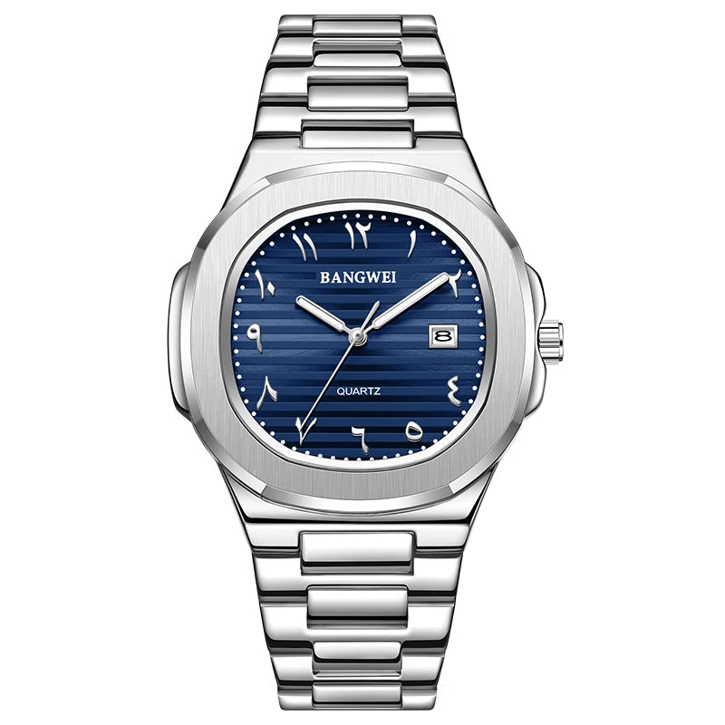 LIGE BW8821 Wholesale Black Arabic Dial Waterproof Men Wristwatch Stainless Steel Calendar Quartz Luminous Watch for Man Relojes