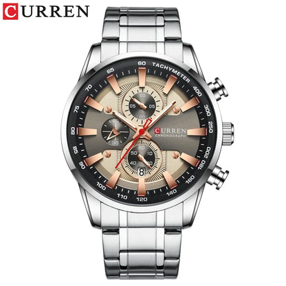 Curren 8351 Man Watches Quartz Stainless Steel Band Clock Luminous Hands Luxury Business Sporty Chronograph Wristwatches For Men