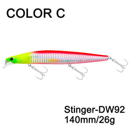 Sinking Minnow Fishing Baits140mm Saltwater Lures Pike Big Game Sea Fishing Tackle Stinger Hard Wobbler