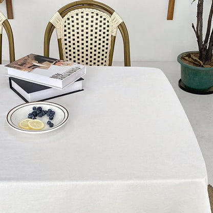 Cotton Hemstitch White Tablecloth Table Decor Custom Rectangle Square Round Dining Table Cover for Hotel Home for Wedding Party