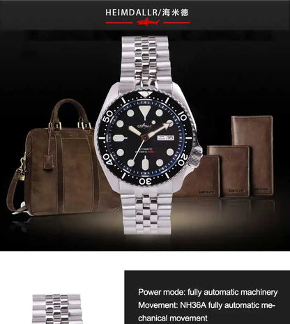 HEIMDALLR Sharkey SKX007 Vintage Diver Watch Mechanical Men Watches 200M Sapphire crystal Luminous NH36 Automatic Movement watch