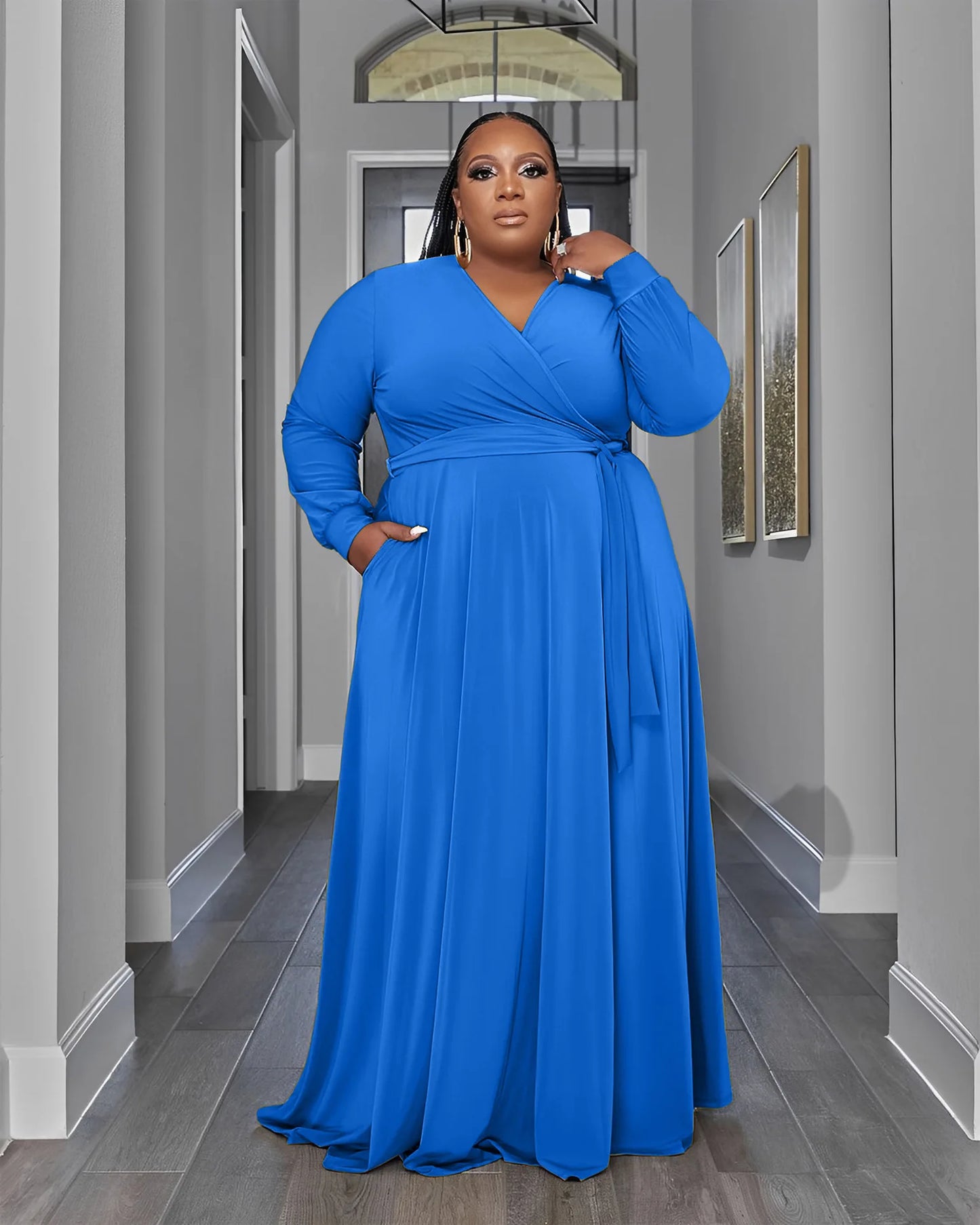 African Dresses for Women Clothing Casual Formal  Women's Dress Pocket Swing Skirt 4xl 5xl Plus Size Dress