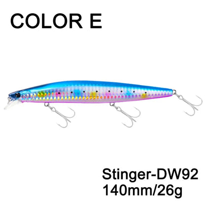 Sinking Minnow Fishing Baits140mm Saltwater Lures Pike Big Game Sea Fishing Tackle Stinger Hard Wobbler