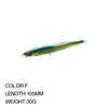 Long Cast Seabass 105mm 30g Minnow Bait Vivid Swim Hard Bait Sinking Minnow Lure