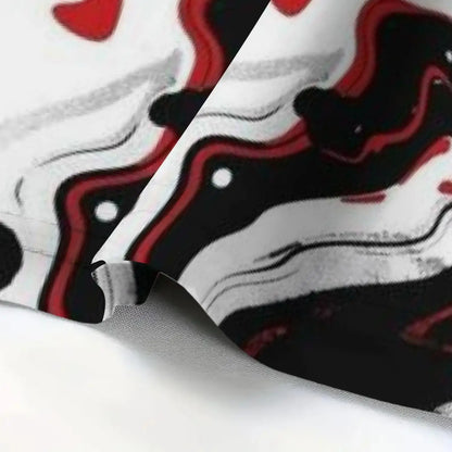 Red Black White Marble Sleeveless Sleeve T Sports dress Abstract Fluid Art Design Tee fashion Casual Summer Oversize Top